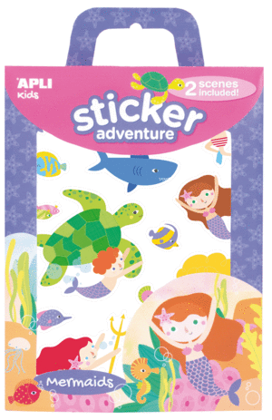 STICKERS ADVENTURE ANIMALES MARINOS Y SIRENAS APLI