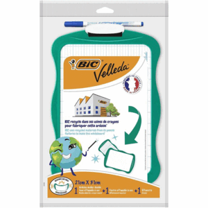 PIZARRA BIC VELLEDA BLANCA 21X31 RIGIDA DOBLE CARA