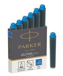 PARKER REC 5CARTUCHOS PLUMA AZUL LAVABLE