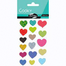 STICKERS COOKY CORAZONES COLORES