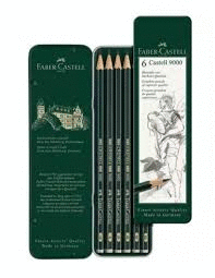CAJA METAL DE 6 LAPICES GRAFITO FABER CASTELL 900