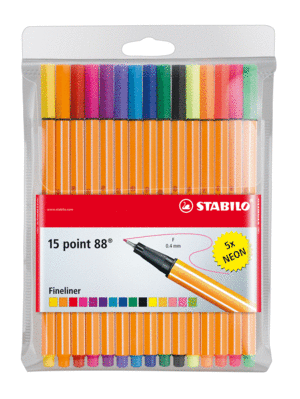 PACK 15 ROTULADORES STABILO POINT 88 10+5NEON