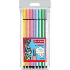 PACK 8 ROTULADORES STABILO PEN 68 PASTEL