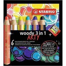 LAPICES DE 6 COLORES STABILO WOODY ARTY