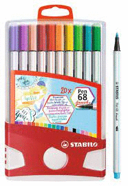 ROTULADORES STABILO PEN 68 BRUSH COLOR PARADE WITHOUT NEON ESTUCHE DE 20 ROTULADORES