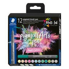 CAJA 12 ROTULADORES PUNTA PINCEL PIGMENT ARTS COLORES PASTEL