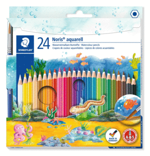 STAEDTLER ESTUCHE CARTON 24 COLORES ACUARELABLES NORIS