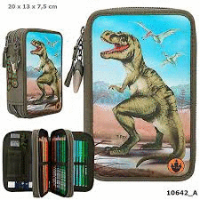 DINO WORLD ESTUCHE 3 PISOS DINOSAURIO CON LUZ