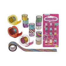 CINTA ADHESIVA DECORADA CON PURPURINA 13MM