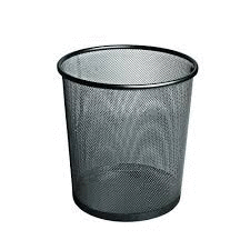 PAPELERA METALICA REJILLA NEGRA - GRIS