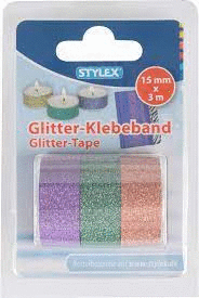 PACK 3 CINTAS WASHI TAPE PURPURINA 15MMX3M STYLEX