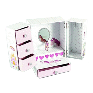 JOYERO MUSICAL GRANDE PUERTAS PRINCESA UNICORNIO FLOSS & ROCK