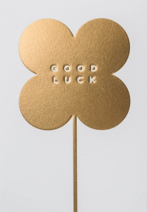 TARJETA FELICITACION GOOD LUCK