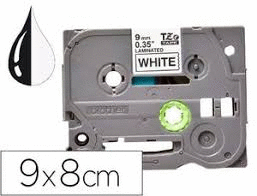 CINTA Q-CONNECT TZE-221 BLANCO-NEGRO 9MM 8MT