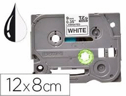 CINTA Q-CONNECT TZE-231 BLANCO-NEGRO 12MM 8MT