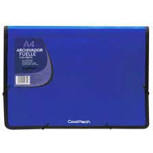 ARCHIVADOR FUELLE A4 PLASTICO AZUL COOLPACK