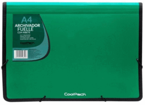 ARCHIVADOR FUELLE A4 PLASTICO VERDE COOLPACK