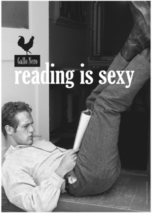 POSTER READING IS SEXY PAUL NEWMAN