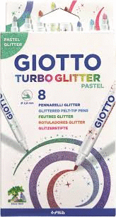 ROTULADOR GIOTTO TURBO PURPURINA PASTEL 8 UNIDADES