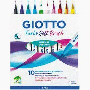 PACK 10 ROTULADORES GIOTTO TURBO SOFT BRUSH COLORES INTENSO