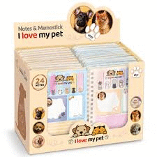 CUADERNO 20H C/BANDERITAS I LOVE MY PET