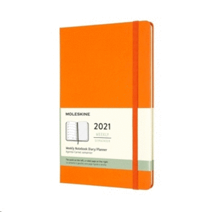 2021 AGENDA MOLESKINE 12M SEMANAL L NARANJA DURA