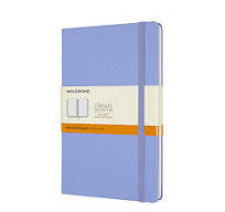 LIBRETA CLASICA TAPA DURA AZUL HORTENSIA L RAYAS