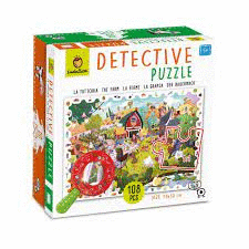 DETECTIVE PUZZLE LUDATTICA LA GRANJA 108 PCS CON LUPA