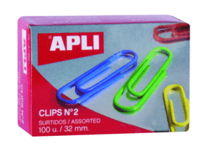 CLIPS COLOR APLI SURTIDOS CAJA 100