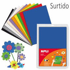 PACK 10 LAMINAS GOMA EVA A4 COLORES SURTIDOS