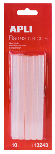 APLI BLISTER 10 BARRAS DE COLA 75MM X 10CMS