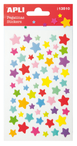 STICKERS APLI ESTRELLAS COLORES