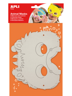 APLI MASCARAS CARTON ANIMALES PARA PINTAR