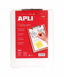 CLIPBOARD PORTAPELES CON PINZA TRANSPARENTE A4