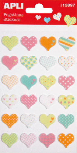 STICKERS CORAZONES TERCIOPELO