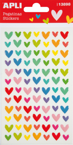 STICKERS APLI CORAZONES COLORES