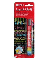 ROTULADOR TIZA LIQUID CHALK ROJO APLI