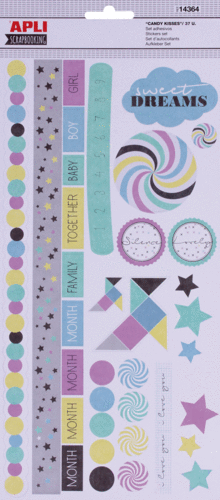 APLI SET STICKERS CANDY KISSES