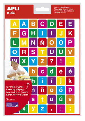 STICKERS APRENDE JUGANDO LETRAS ABC APLI 