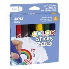 TEMPERA SOLIDA TEXTIL APLI 6 COLORES 10G