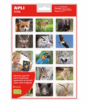 APLI KIDS GOMETS ANIMALES HABITAT BOSQUE REMOVIBLES