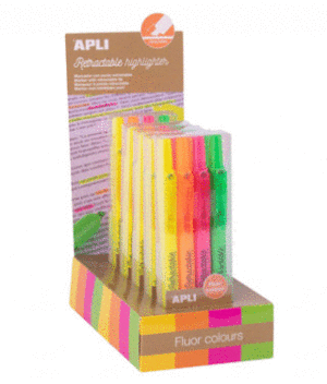 SET 4 ROTULADORES FLUORESCENTES APLI RETRACTILES