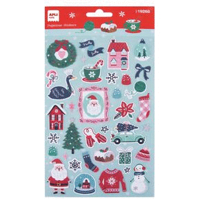 STICKERS APLI NAVIDAD PLATA BRILLANTES