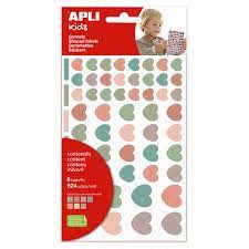 STICKERS APLI CORAZONES COLORES NORDIK