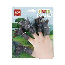 5 MARIONETAS FINGER PUPPETS DINOSAURIOS APLI KIDS