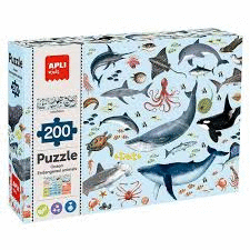 PUZZLE ANIMALES AMENZADOS MARINOS 200