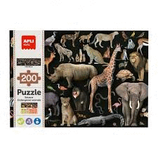 PUZZLE ANIMALES AMENAZADOS SABANA 200