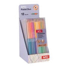 12 BICOLORES DE PASTEL TRIANGULARES APLI