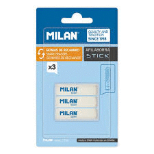 RECAMBIO PACK 3 GOMAS AFILABORRA MILAN STICK