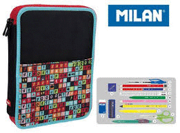 ESTUCHE 2 PISOS GRANDE SUPER HEROES ROSA LETRAS. Estuches. LIBRERÍA BOLIBLOC